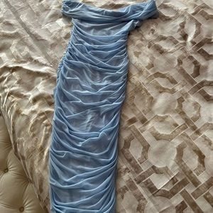 COPY - Blue ruched midi dress